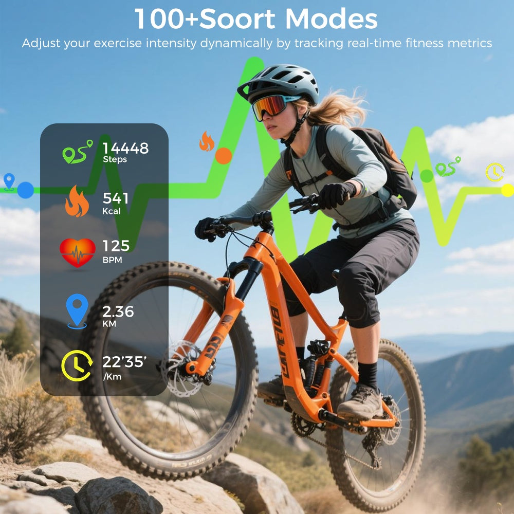 Vitality Smartwatch 1.95" HD-Bluetooth Calling, Heart Rate & spO2 Monitor, Waterproof Fitness Tracker